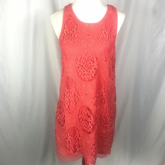 Tart Embroidered Lace Shift Dress, Sleeveless Pink - Picture 1 of 3